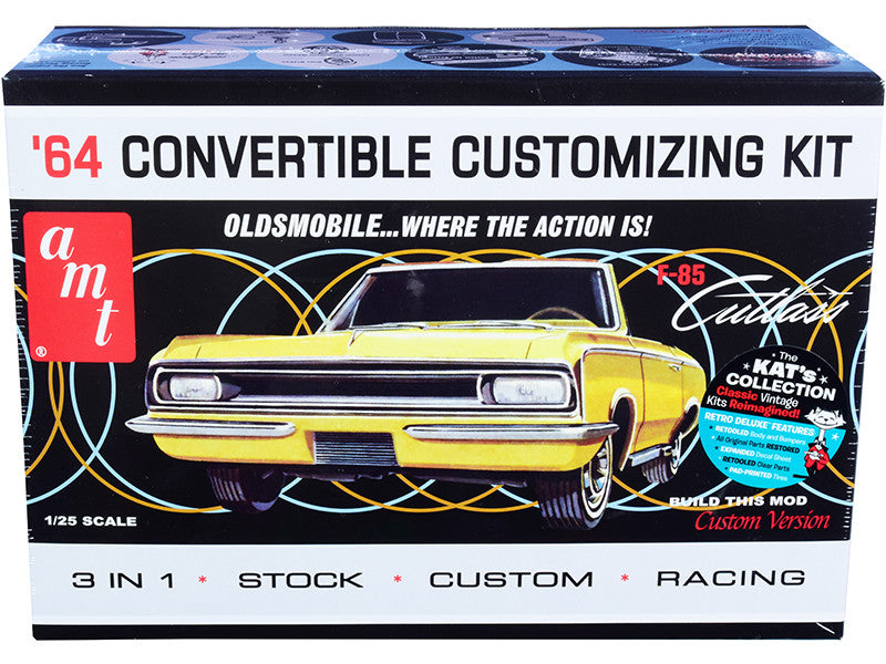 Skill 2 Model Kit 1964 Oldsmobile Cutlass F-85 Convertible 3-in-1 Kit 1/25 Scale Model by AMT AMT