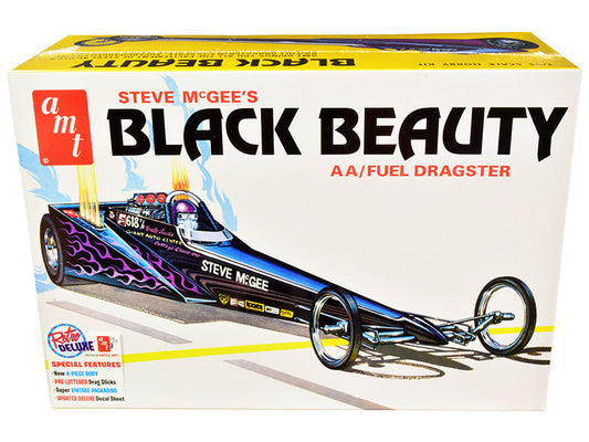 Skill 2 Model Kit Steve McGee's Black Beauty Wedge AA/Fuel Dragster 1/25 Scale Model by AMT AMT