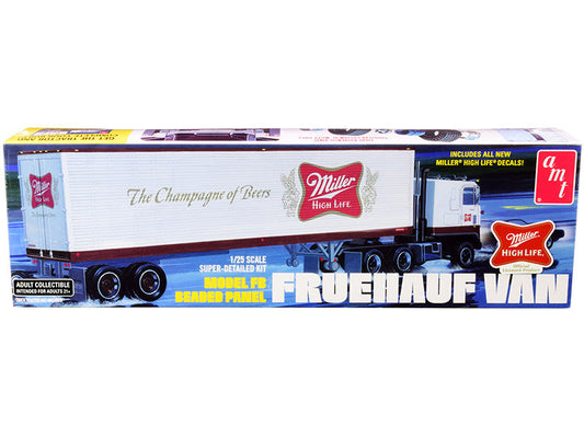 Skill 3 Model Kit Fruehauf FB Beaded Panel Van Trailer "Miller" 1/25 Scale Model by AMT AMT