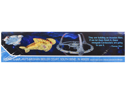 Skill 2 Model Kit Deep Space 9 Space Station with USS Defiant NX-74205 Space Ship and Cadassian Keldon-Class Cruiser "Star Trek: Deep Space Nine" (1993-1999) TV Series 1/3300 Scale Model by AMT AMT