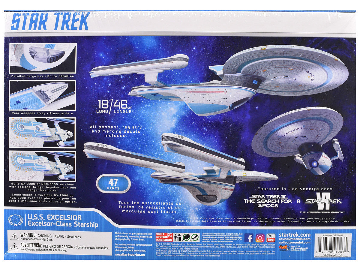 Skill 2 Model Kit U.S.S. Excelsior NX-2000 Space Ship "Star Trek III: The Search for Spock" (1984) Movie 1/1000 Scale Model by AMT AMT