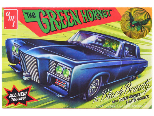 Skill 2 Model Kit Black Beauty "The Green Hornet" (1966–1967) TV Series with Green Hornet and Kato Figures 1/25 Scale Model by AMT AMT