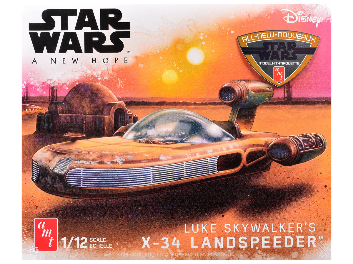 Skill 2 Model Kit Luke Skywalker's X-34 Landspeeder "Star Wars: Episode IV – A New Hope" (1977) Movie 1/12 Scale Model by AMT AMT