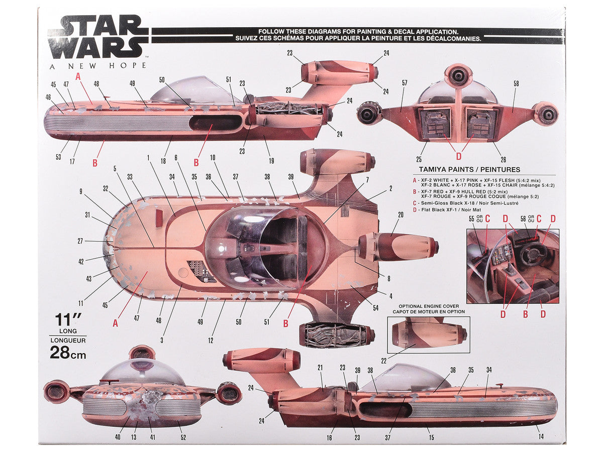 Skill 2 Model Kit Luke Skywalker's X-34 Landspeeder "Star Wars: Episode IV – A New Hope" (1977) Movie 1/12 Scale Model by AMT AMT