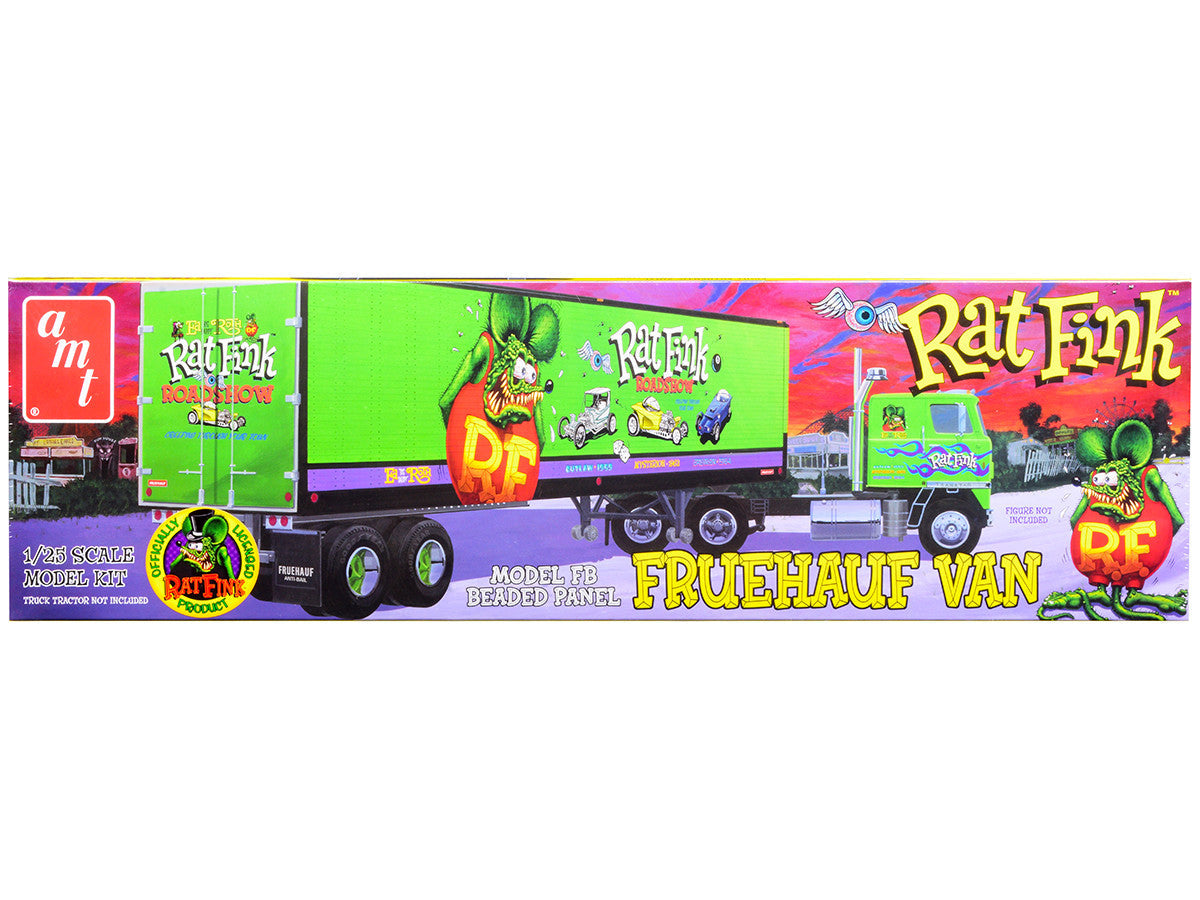 Skill 3 Model Kit Fruehauf FB Beaded Panel Van Trailer "Rat Fink" 1/25 Scale Model by AMT AMT