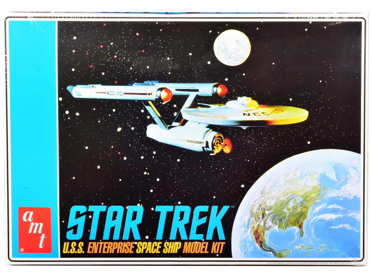 Skill 2 Model Kit U.S.S. Enterprise NCC-1701 Space Ship "Star Trek" 1/650 Scale Model by AMT AMT
