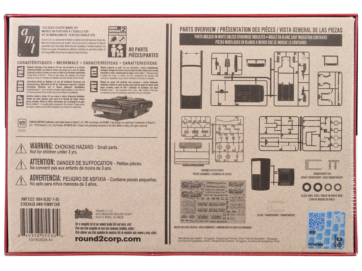 Skill 2 Model Kit 1964 Oldsmobile F-85 AWB Funny Car "Streaker" 1/25 Scale Model by AMT AMT