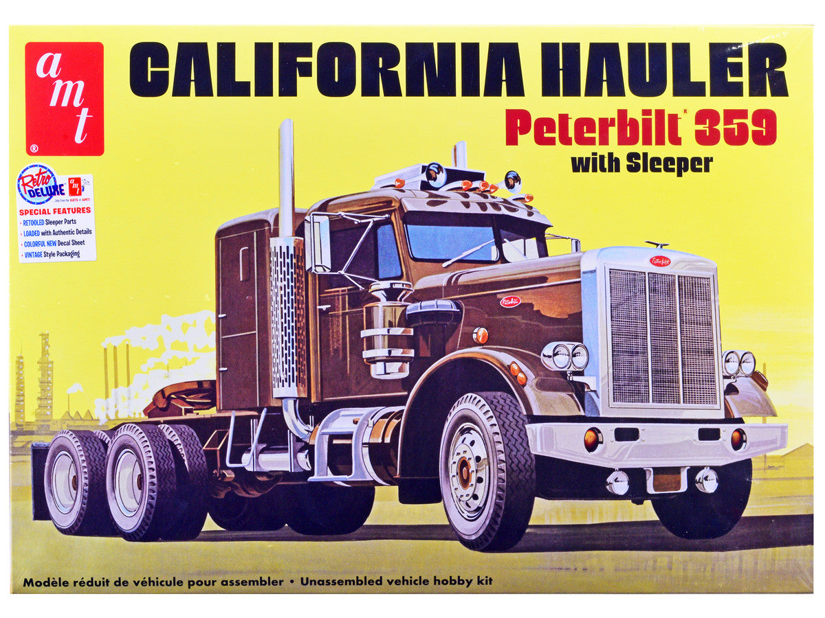 Skill 3 Model Kit Peterbilt 359 California Hauler with Sleeper Cab 1/25 Scale Model by AMT AMT