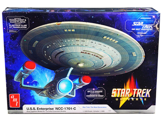 Skill 2 Model Kit U.S.S. Enterprise NCC-1701-C Space Ship "Star Trek: The Next Generation" (1987) TV Series 1/1400 Scale Model by AMT AMT
