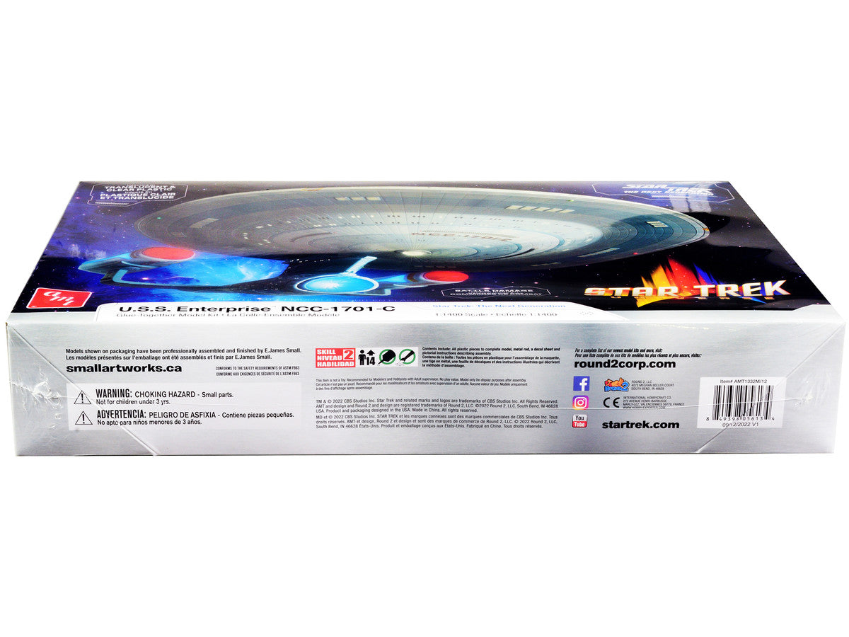 Skill 2 Model Kit U.S.S. Enterprise NCC-1701-C Space Ship "Star Trek: The Next Generation" (1987) TV Series 1/1400 Scale Model by AMT AMT