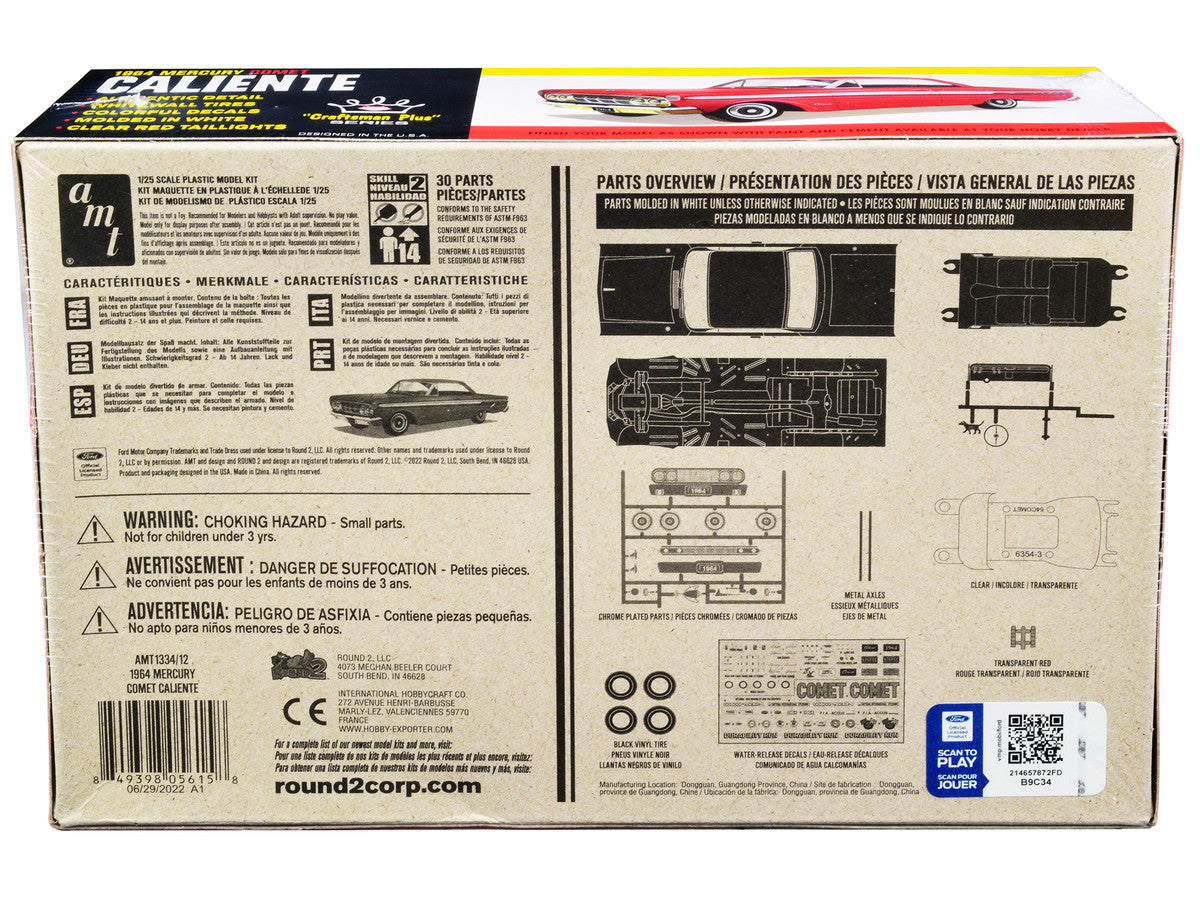 Skill 2 Model Kit 1964 Mercury Comet Caliente "Craftsman Plus" Series 1/25 Scale Model by AMT AMT