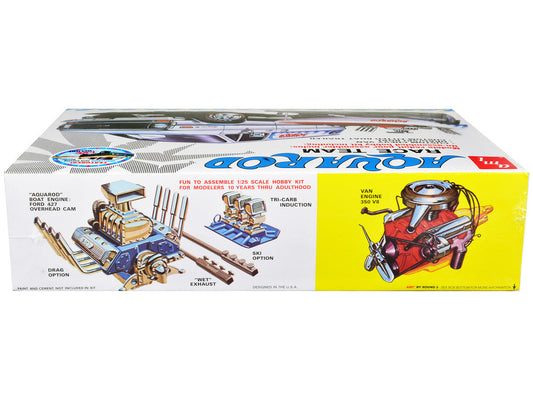 Skill 2 Model Kit Chevrolet Custom Van with Drag/Ski Boat and Trailer "Aqua Rod Race Team" 1/25 Scale Model by AMT AMT