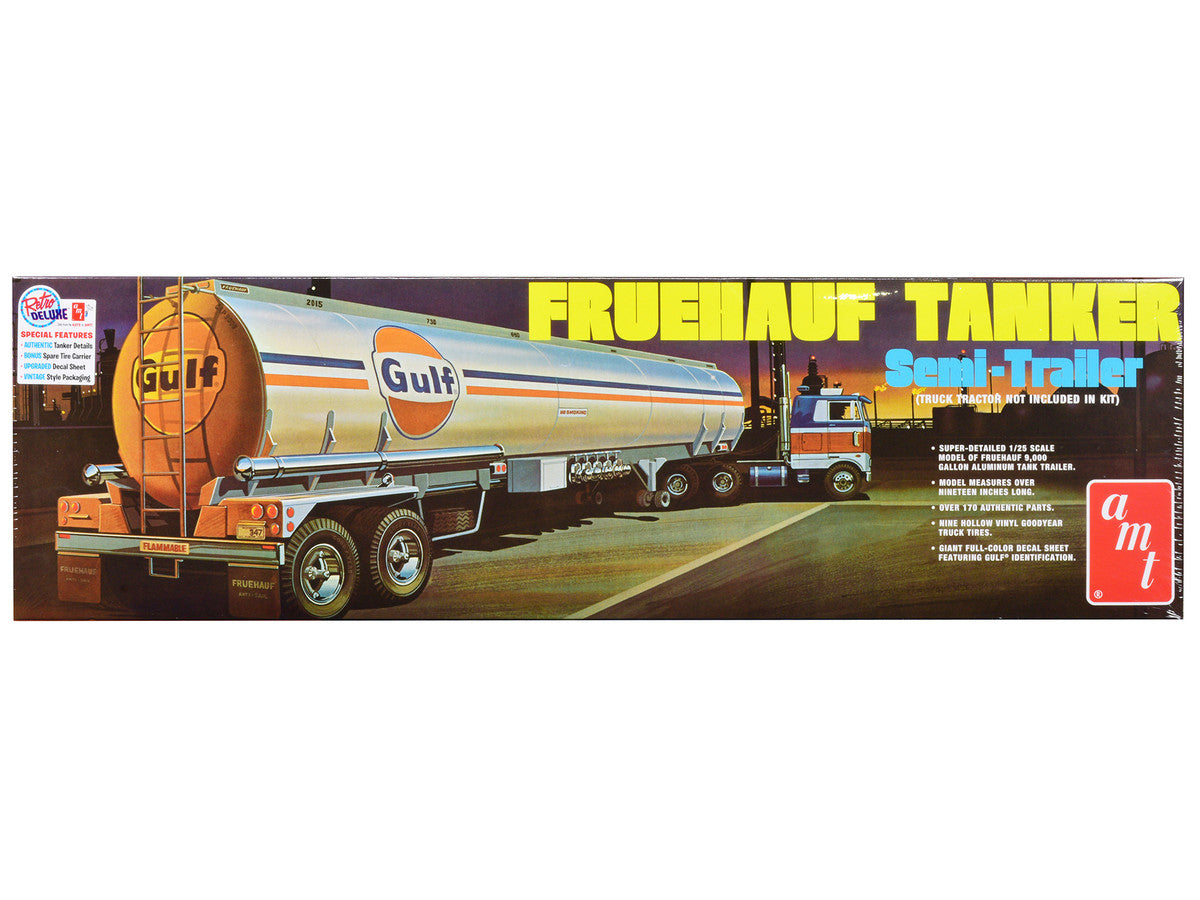 Skill 3 Model Kit Fruehauf Tanker Trailer "Gulf Oil" 1/25 Scale Model by AMT AMT
