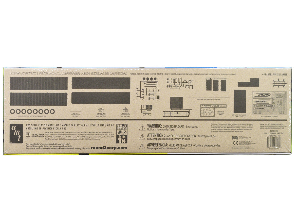 Skill 3 Model Kit Fruehauf Forty Foot Exterior Post Van Trailer "Dohrn Transfer Co." 1/25 Scale Model by AMT AMT