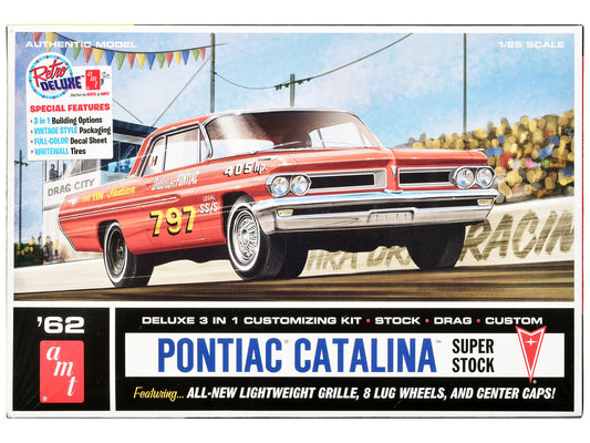 Skill 2 Model Kit 1962 Pontiac Catalina Super Stock 3-in-1 Kit 1/25 Scale Model by AMT AMT