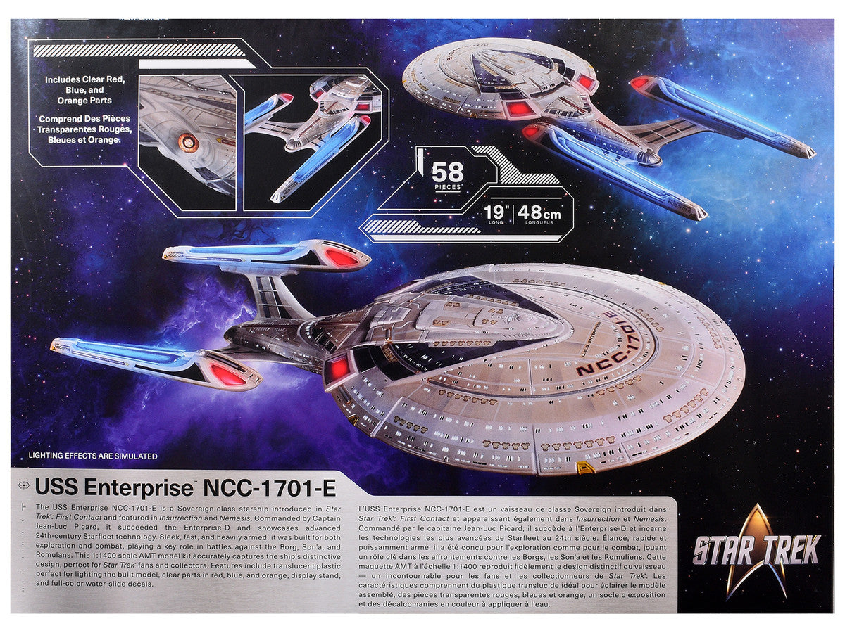 Skill 2 Model Kit U.S.S. Enterprise NCC-1701-E Space Ship "Star Trek: First Contact" (1996) Movie 1/1400 Scale Model by AMT AMT