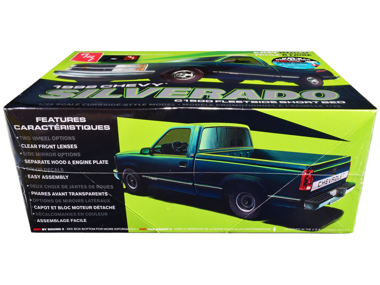 Skill 2 Model Kit 1992 Chevrolet Silverado C1500 Fleetside Short Bed Pickup Truck "Easy Build" 1/25 Scale Model by AMT