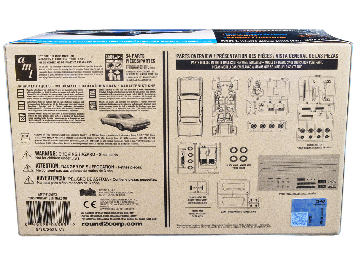 Skill 2 Model Kit 1965 Pontiac GTO Hardtop "Craftsman Plus" Series 1/25 Scale Model by AMT AMT