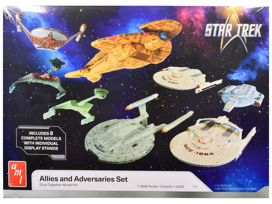 Skill 2 Model Kit Allies and Adversaries Space Ship Set "Star Trek" Franchise 1/2500 Scale Model by AMT AMT