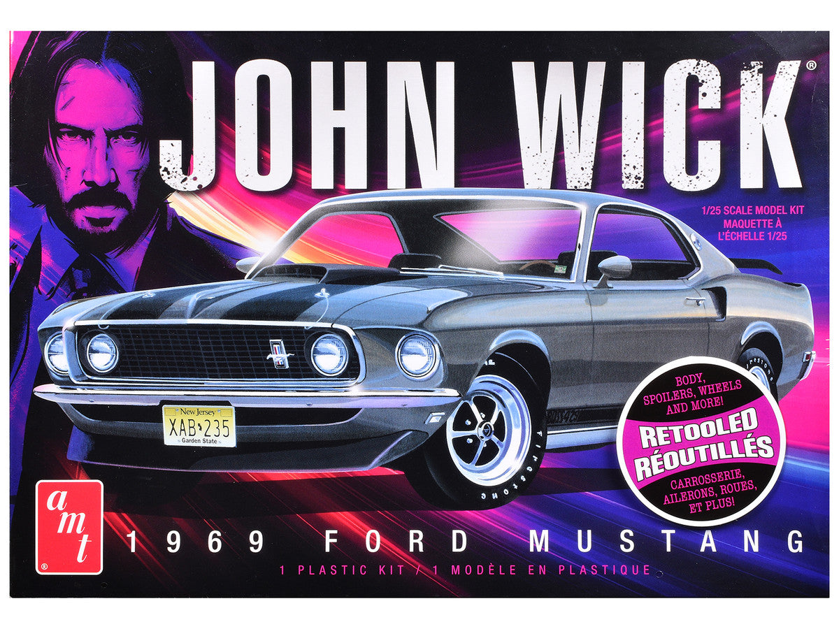 Skill 2 Model Kit 1969 Ford Mustang "John Wick" (2014) Movie 1/25 Plastic Model by AMT AMT