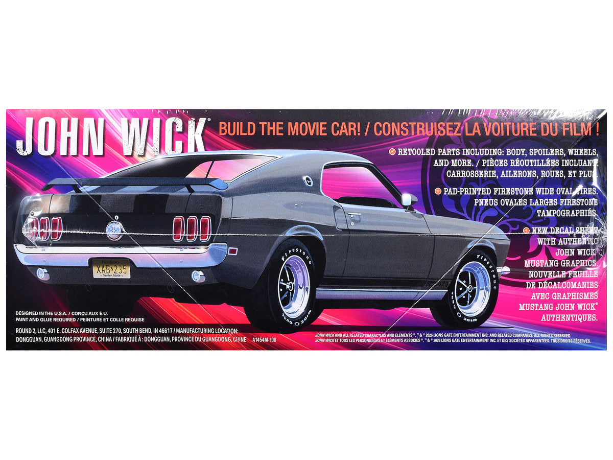 Skill 2 Model Kit 1969 Ford Mustang "John Wick" (2014) Movie 1/25 Plastic Model by AMT AMT