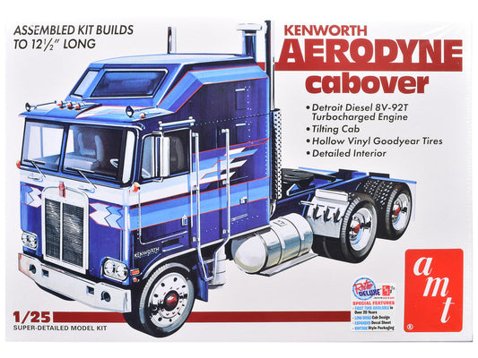 Skill 3 Model Kit Kenworth Aerodyne Cabover Truck Tractor 1/25 Scale Model by AMT AMT