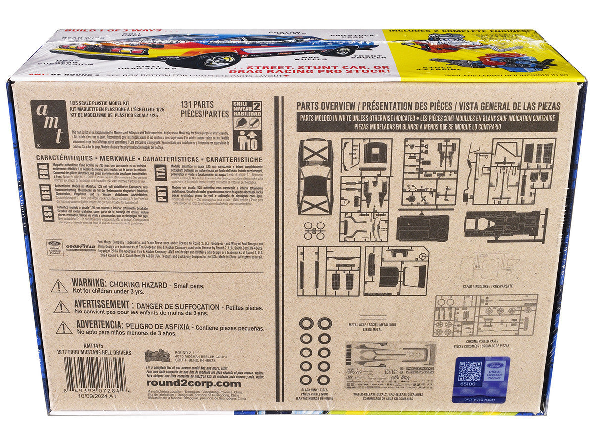 Skill 2 Model Kit 1977 Ford Mustang "Hell Drivers" Thrill Show Car 1/25 Scale Model by AMT AMT