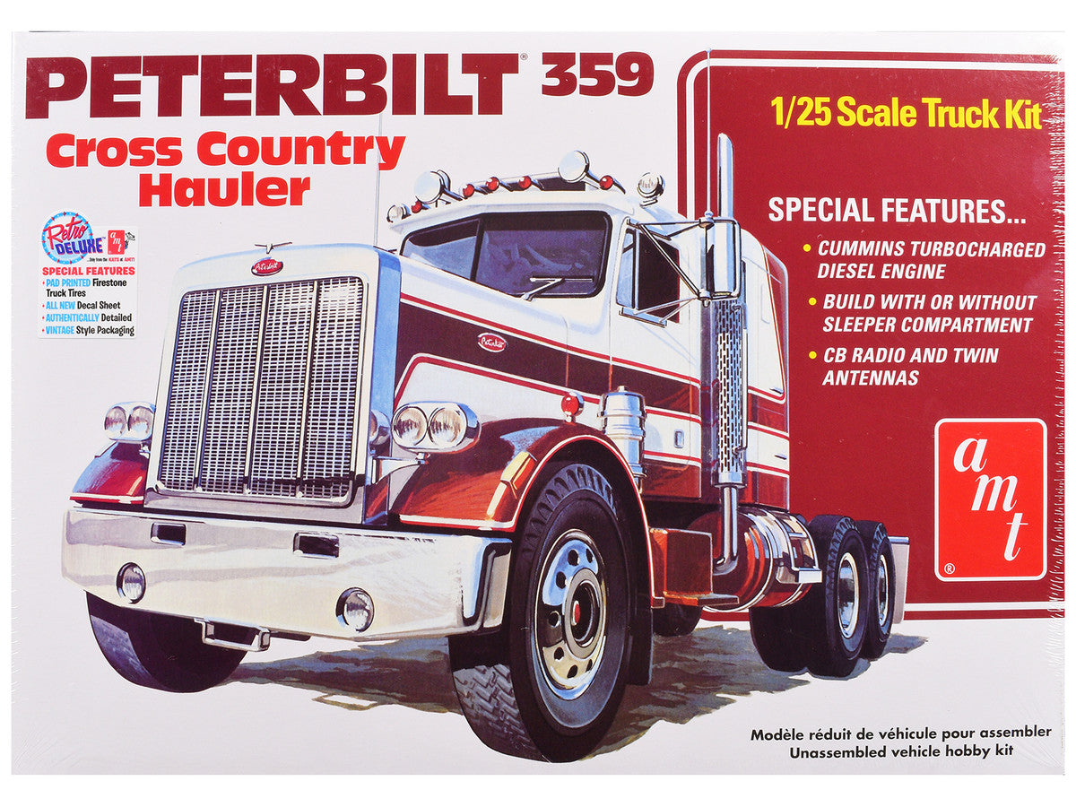 Skill 3 Model Kit Peterbilt 359 "Cross Country Hauler" 1/25 Scale Model by AMT AMT