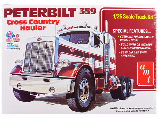 Skill 3 Model Kit Peterbilt 359 "Cross Country Hauler" 1/25 Scale Model by AMT AMT