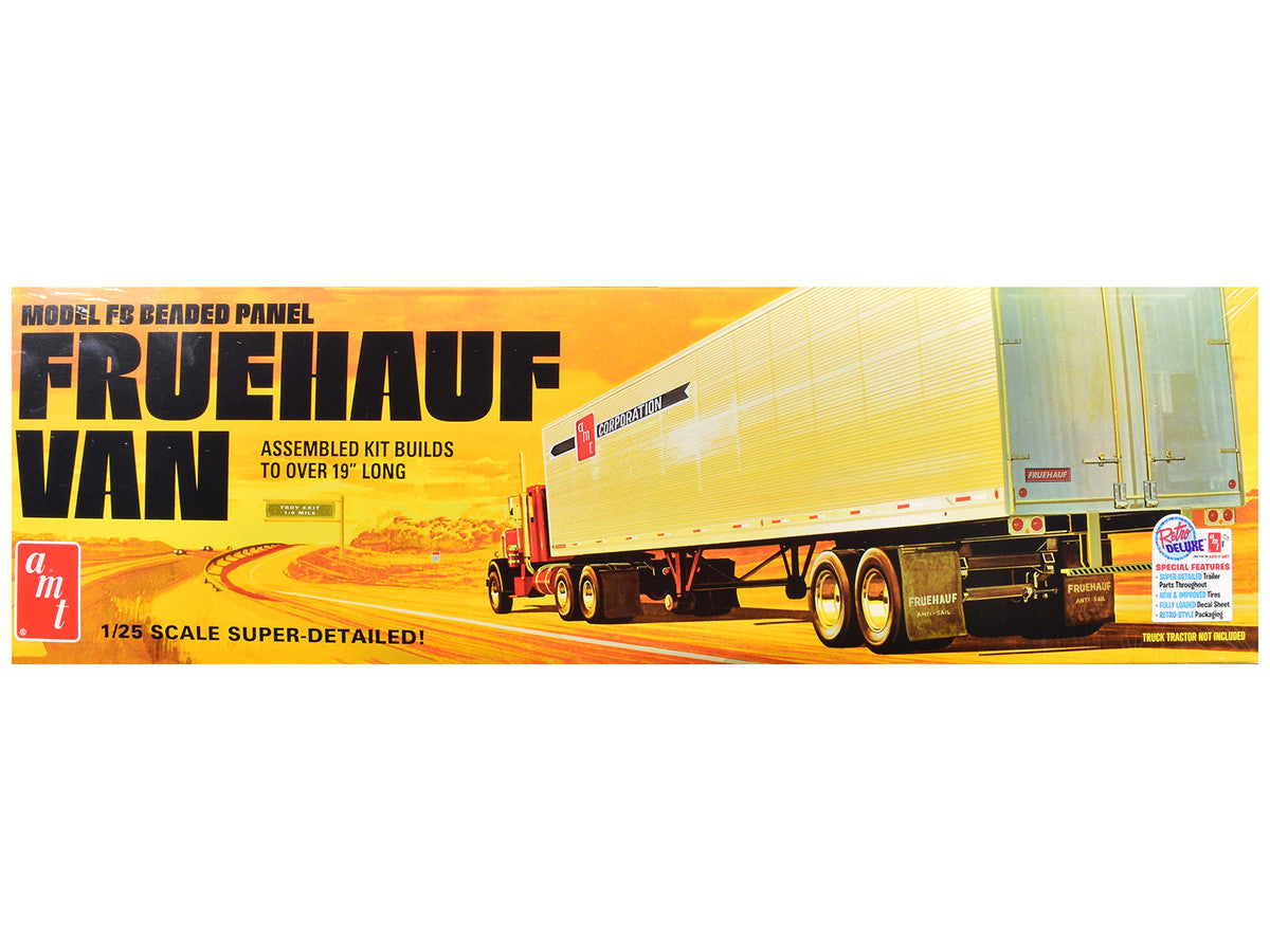 Skill 3 Model Kit Fruehauf FB Beaded Panel Van Trailer 1/25 Scale Model by AMT AMT