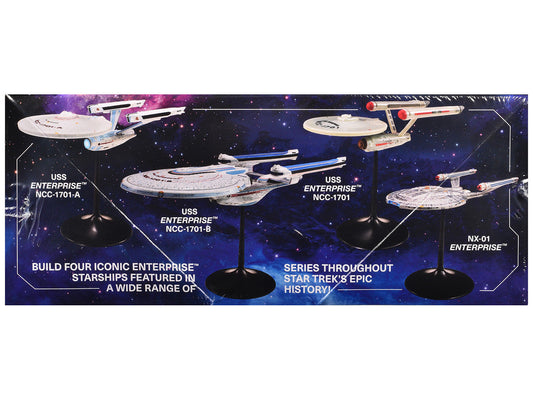 Skill 2 Model Kit U.S.S. Enterprise Four Ship Set "Star Trek" 1/2500 Scale Model by AMT AMT