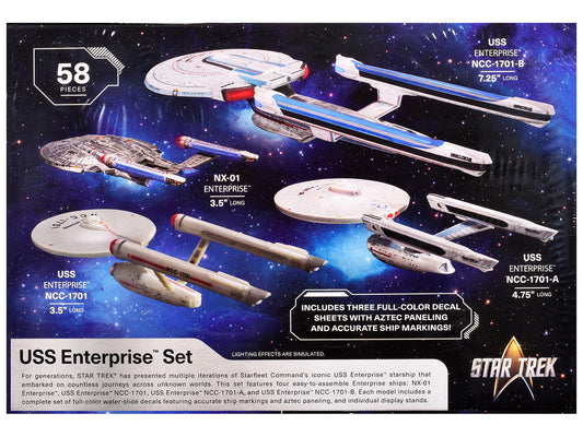 Skill 2 Model Kit U.S.S. Enterprise Four Ship Set "Star Trek" 1/2500 Scale Model by AMT AMT