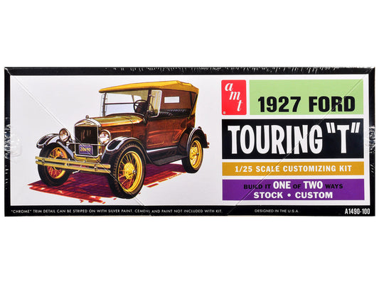 Skill 2 Model Kit 1927 Ford Model T Touring 2 in 1 Kit 1/25 Scale Model by AMT AMT