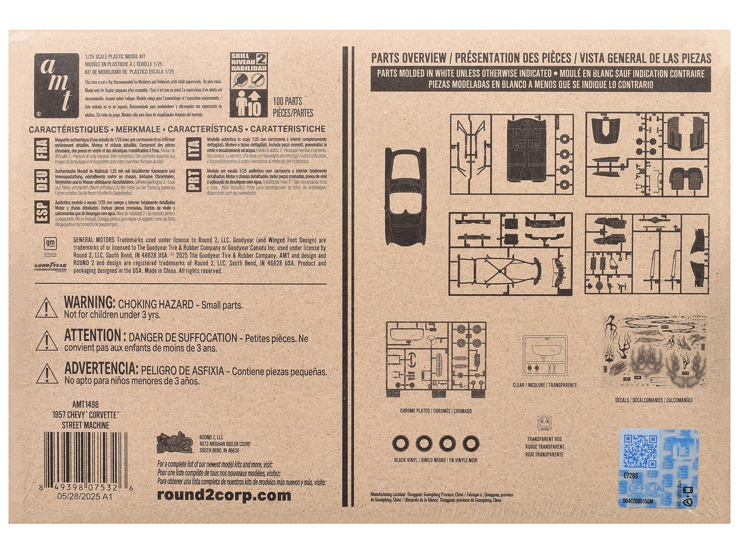 Skill 2 Model Kit 1957 Chevrolet Corvette Street Machine "Kustom Kruisers" Series 1/25 Scale Model by AMT