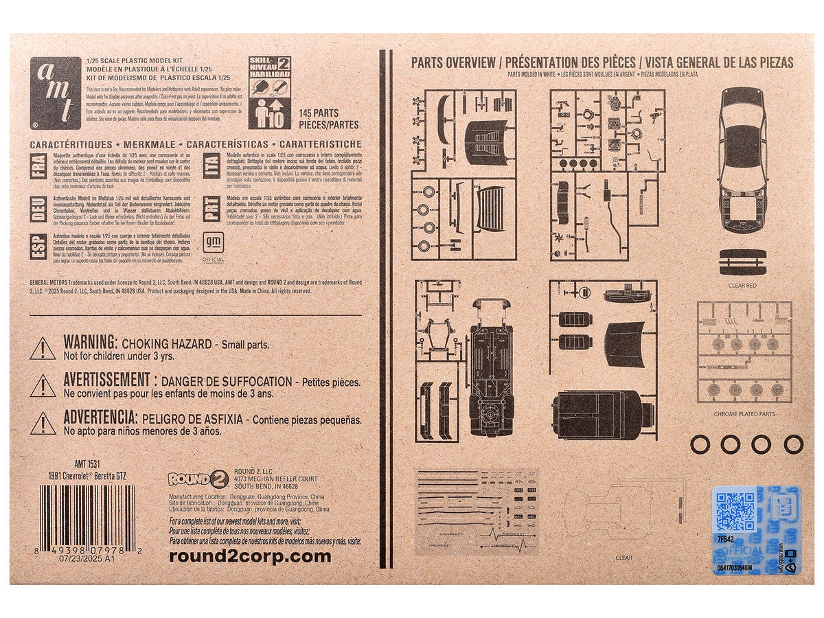 Skill 2 Model Kit 1991 Chevrolet Beretta GTZ 1/25 Scale Model by AMT AMT
