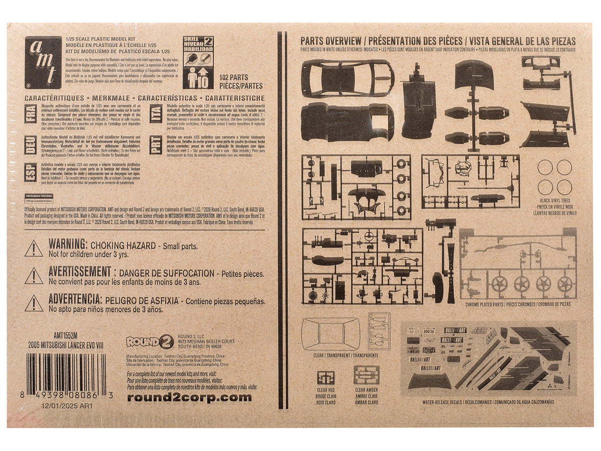 Skill 2 Model Kit 1995 Mitsubishi Lancer Evolution VIII 1/25 Scale Model by AMT-2