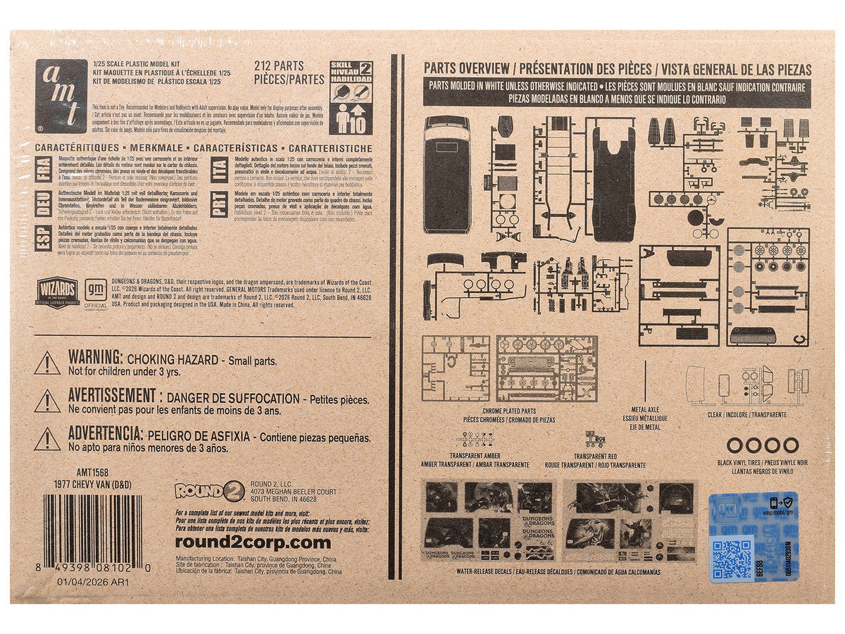 Skill 2 Model Kit 1977 Chevrolet Custom Van "Dungeons & Dragons" 1/25 Scale Model by AMT AMT