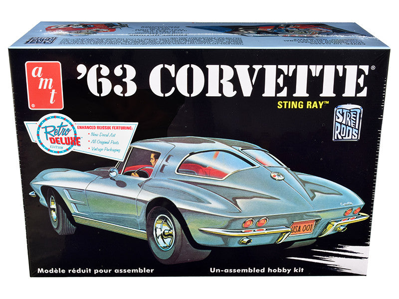 Skill 2 Model Kit 1963 Chevrolet Corvette Stingray 1/25 Scale Model by AMT AMT