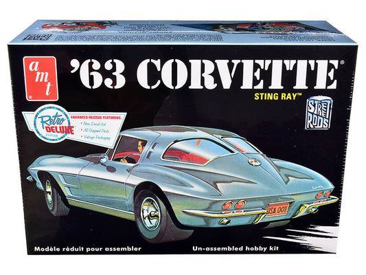 Skill 2 Model Kit 1963 Chevrolet Corvette Stingray 1/25 Scale Model by AMT AMT