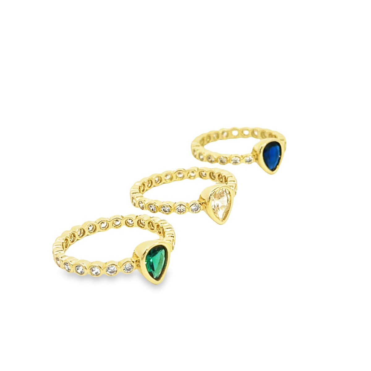Teardrop and CZ Ring Band (D131) MIA Jewelry