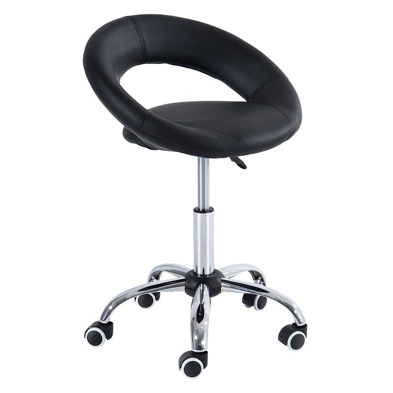 Black Saddle Adjustable Hydraulic Rolling Swivel Massage Salon Stool Chair FastFurnishings