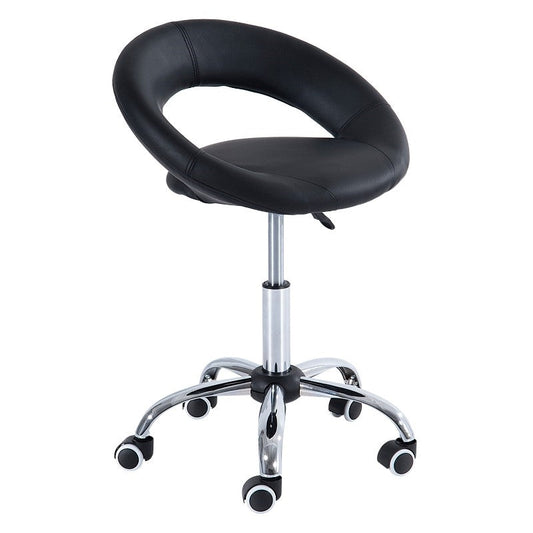 Black Saddle Adjustable Hydraulic Rolling Swivel Massage Salon Stool Chair FastFurnishings