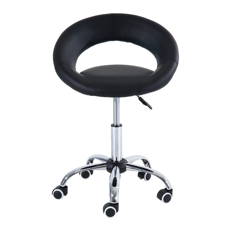 Black Saddle Adjustable Hydraulic Rolling Swivel Massage Salon Stool Chair FastFurnishings