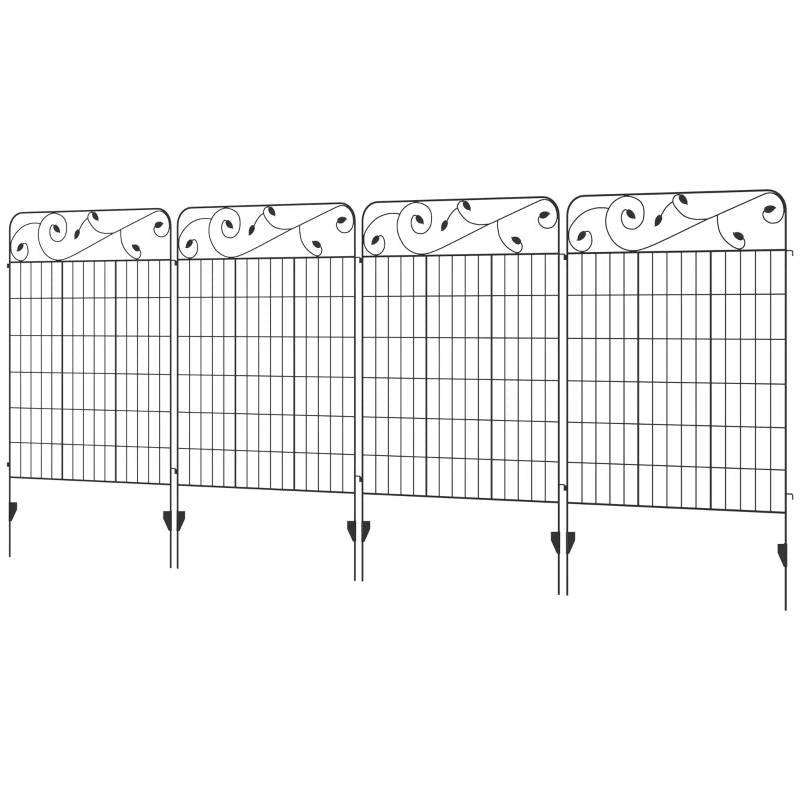 4 Pack Steel Foldable Fence Trellis Panel Animal Barrier FastFurnishings