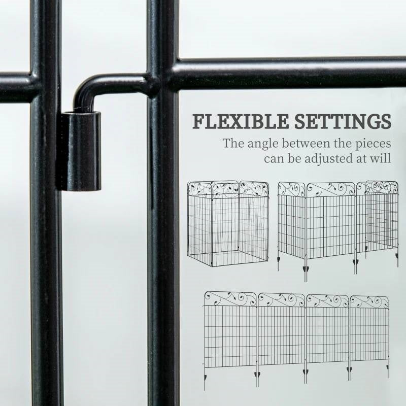 4 Pack Steel Foldable Fence Trellis Panel Animal Barrier FastFurnishings