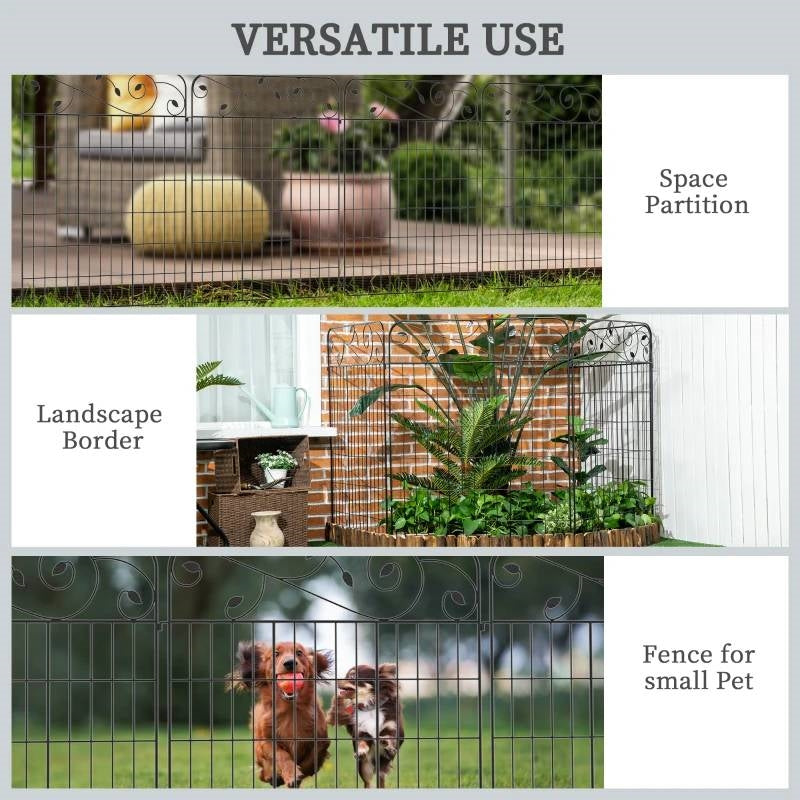 4 Pack Steel Foldable Fence Trellis Panel Animal Barrier FastFurnishings