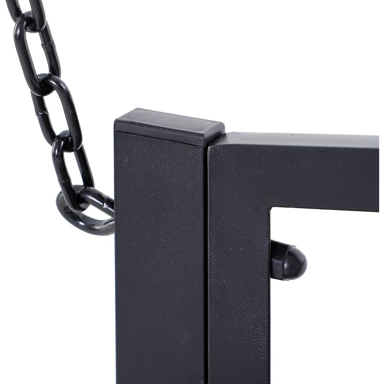 Modern Farmhouse Antique Black 2-Person Metal Outdoor Hanging Porch Swing FastFurnishings