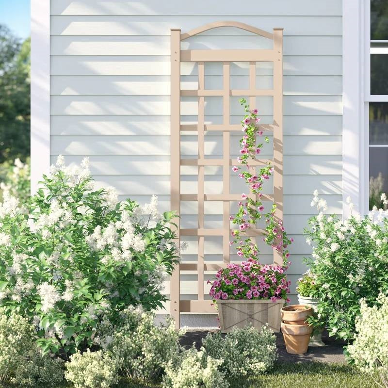 76-inch Tall Mocha Tan Brown Vinyl Garden Trellis FastFurnishings