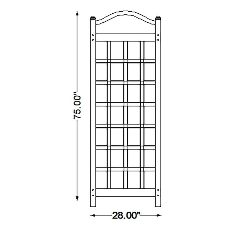 76-inch Tall Mocha Tan Brown Vinyl Garden Trellis FastFurnishings