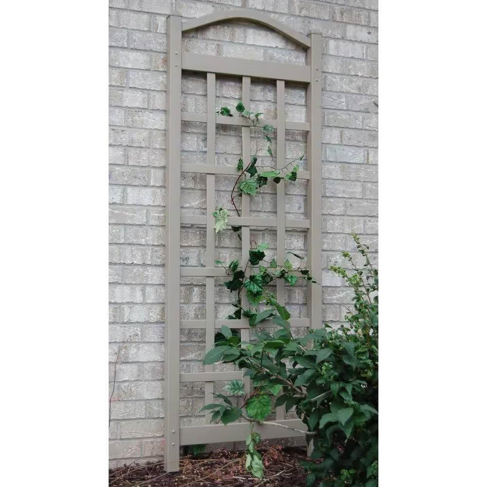 76-inch Tall Mocha Tan Brown Vinyl Garden Trellis FastFurnishings